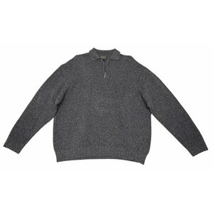 Woolrich Men's 1/4 Zip Fleece Pullover Sweater Long Sleeve Charcoal Size 2XL